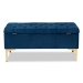 Baxton Studio Valere Glam and Luxe Navy Blue Velvet Fabric Upholstered Gold Finished Button Tufted Storage Ottoman - WS-H68-GD-Navy Blue Velvet/Gold-Otto