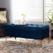 Baxton Studio Valere Glam and Luxe Navy Blue Velvet Fabric Upholstered Gold Finished Button Tufted Storage Ottoman - WS-H68-GD-Navy Blue Velvet/Gold-Otto