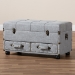 Baxton Studio Flynn Modern Transitional Grey Fabric Upholstered 2-Drawer Storage Trunk Ottoman - JY19A416-Grey-Otto