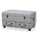 Baxton Studio Flynn Modern Transitional Grey Fabric Upholstered 2-Drawer Storage Trunk Ottoman - JY19A416-Grey-Otto