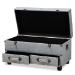 Baxton Studio Flynn Modern Transitional Grey Fabric Upholstered 2-Drawer Storage Trunk Ottoman - JY19A416-Grey-Otto
