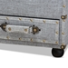 Baxton Studio Flynn Modern Transitional Grey Fabric Upholstered 2-Drawer Storage Trunk Ottoman - JY19A416-Grey-Otto
