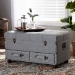 Baxton Studio Flynn Modern Transitional Grey Fabric Upholstered 2-Drawer Storage Trunk Ottoman - JY19A416-Grey-Otto
