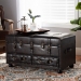 Baxton Studio Callum Modern Transitional Distressed Dark Brown Faux Leather Upholstered 2-Drawer Storage Trunk Ottoman - JY19A418-Brown-Otto