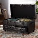 Baxton Studio Callum Modern Transitional Distressed Dark Brown Faux Leather Upholstered 2-Drawer Storage Trunk Ottoman - JY19A418-Brown-Otto