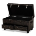 Baxton Studio Callum Modern Transitional Distressed Dark Brown Faux Leather Upholstered 2-Drawer Storage Trunk Ottoman - JY19A418-Brown-Otto