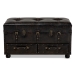 Baxton Studio Callum Modern Transitional Distressed Dark Brown Faux Leather Upholstered 2-Drawer Storage Trunk Ottoman - JY19A418-Brown-Otto