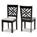 Baxton Studio Caron Modern and Contemporary Grey Fabric Upholstered Espresso Brown Finished Wood 2-Piece Dining Chair Set