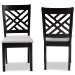 Baxton Studio Caron Modern and Contemporary Grey Fabric Upholstered Espresso Brown Finished Wood 2-Piece Dining Chair Set - RH317C-Grey/Dark Brown-DC-2PK