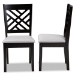 Baxton Studio Caron Modern and Contemporary Grey Fabric Upholstered Espresso Brown Finished Wood 2-Piece Dining Chair Set - RH317C-Grey/Dark Brown-DC-2PK