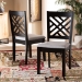 Baxton Studio Caron Modern and Contemporary Grey Fabric Upholstered Espresso Brown Finished Wood 2-Piece Dining Chair Set - RH317C-Grey/Dark Brown-DC-2PK