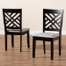 Baxton Studio Caron Modern and Contemporary Grey Fabric Upholstered Espresso Brown Finished Wood 2-Piece Dining Chair Set - RH317C-Grey/Dark Brown-DC-2PK