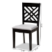 Baxton Studio Caron Modern and Contemporary Grey Fabric Upholstered Espresso Brown Finished Wood 2-Piece Dining Chair Set - RH317C-Grey/Dark Brown-DC-2PK