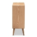 Baxton Studio Alina Mid-Century Modern Medium Oak Finished Wood and Rattan 4-Drawer Accent Storage Cabinet - JY1902-Medium Oak-4DW-Cabinet