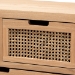 Baxton Studio Alina Mid-Century Modern Medium Oak Finished Wood and Rattan 4-Drawer Accent Storage Cabinet - JY1902-Medium Oak-4DW-Cabinet