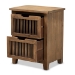 Baxton Studio Clement Rustic Transitional Medium Oak Finished 2-Drawer Wood Spindle End Table - LD19A004-Medium Oak-ET