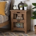 Baxton Studio Clement Rustic Transitional Medium Oak Finished 2-Drawer Wood Spindle End Table - LD19A004-Medium Oak-ET
