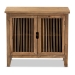 Baxton Studio Clement Rustic Transitional Medium Oak Finished 2-Door Wood Spindle Accent Storage Cabinet - LD19A005-Medium Oak-Cabinet