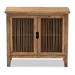 Baxton Studio Clement Rustic Transitional Medium Oak Finished 2-Door Wood Spindle Accent Storage Cabinet - LD19A005-Medium Oak-Cabinet