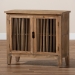 Baxton Studio Clement Rustic Transitional Medium Oak Finished 2-Door Wood Spindle Accent Storage Cabinet - LD19A005-Medium Oak-Cabinet