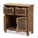 Baxton Studio Clement Rustic Transitional Medium Oak Finished 2-Door and 2-Drawer Wood Spindle Accent Storage Cabinet - LD19A006-Medium Oak-Cabinet