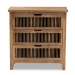 Baxton Studio Clement Rustic Transitional Medium Oak Finished 3-Drawer Wood Spindle Storage Cabinet - LD19A007-Medium Oak-3DW-Cabinet