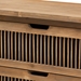 Baxton Studio Clement Rustic Transitional Medium Oak Finished 3-Drawer Wood Spindle Storage Cabinet - LD19A007-Medium Oak-3DW-Cabinet