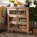 Baxton Studio Clement Rustic Transitional Medium Oak Finished 3-Drawer Wood Spindle Storage Cabinet - LD19A007-Medium Oak-3DW-Cabinet