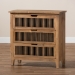 Baxton Studio Clement Rustic Transitional Medium Oak Finished 3-Drawer Wood Spindle Storage Cabinet - LD19A007-Medium Oak-3DW-Cabinet