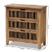Baxton Studio Clement Rustic Transitional Medium Oak Finished 3-Drawer Wood Spindle Storage Cabinet - LD19A007-Medium Oak-3DW-Cabinet