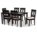 Baxton Studio Lenoir Modern and Contemporary Sand Fabric Upholstered Espresso Brown Finished Wood 7-Piece Dining Set