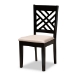 Baxton Studio Caron Modern and Contemporary Sand Fabric Upholstered Espresso Brown Finished Wood 7-Piece Dining Set - RH317C-Sand/Dark Brown-7PC Dining Set