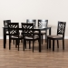 Baxton Studio Caron Modern and Contemporary Sand Fabric Upholstered Espresso Brown Finished Wood 7-Piece Dining Set - RH317C-Sand/Dark Brown-7PC Dining Set
