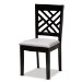 Baxton Studio Caron Modern and Contemporary Grey Fabric Upholstered Espresso Brown Finished Wood 7-Piece Dining Set - RH317C-Grey/Dark Brown-7PC Dining Set