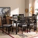 Baxton Studio Caron Modern and Contemporary Grey Fabric Upholstered Espresso Brown Finished Wood 7-Piece Dining Set - RH317C-Grey/Dark Brown-7PC Dining Set