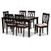 Baxton Studio Reneau Modern and Contemporary Sand Fabric Upholstered Espresso Brown Finished Wood 7-Piece Dining Set