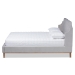 Baxton Studio Adelie Modern Glam Light Grey Velvet Fabric Upholstered Walnut Brown Finished Wood King Size Wingback Platform Bed - BBT6928-Light Grey Velvet/Walnut-King