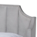 Baxton Studio Adelie Modern Glam Light Grey Velvet Fabric Upholstered Walnut Brown Finished Wood King Size Wingback Platform Bed - BBT6928-Light Grey Velvet/Walnut-King
