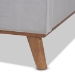 Baxton Studio Adelie Modern Glam Light Grey Velvet Fabric Upholstered Walnut Brown Finished Wood King Size Wingback Platform Bed - BBT6928-Light Grey Velvet/Walnut-King