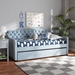Baxton Studio Freda Traditional and Transitional Light Blue Velvet Fabric Upholstered and Button Tufted Twin Size Daybed with Trundle - Freda-Light Blue Velvet-Daybed-T/T