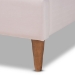 Baxton Studio Odille Modern Glam Light Pink Velvet Upholstered Walnut Brown Finished Wood Queen Size Seashell Shaped Platform Bed - BBT6897-Light Pink Velvet/Walnut-Queen