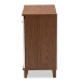 Baxton Studio Coolidge Modern and Contemporary White and Walnut Finished 4-Shelf Wood Shoe Storage Cabinet - FP-01LV-Walnut/White