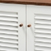 Baxton Studio Coolidge Modern and Contemporary White and Walnut Finished 4-Shelf Wood Shoe Storage Cabinet - FP-01LV-Walnut/White