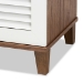 Baxton Studio Coolidge Modern and Contemporary White and Walnut Finished 4-Shelf Wood Shoe Storage Cabinet - FP-01LV-Walnut/White