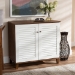 Baxton Studio Coolidge Modern and Contemporary White and Walnut Finished 4-Shelf Wood Shoe Storage Cabinet - FP-01LV-Walnut/White