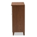 Baxton Studio Coolidge Modern and Contemporary White and Walnut Finished 4-Shelf Wood Shoe Storage Cabinet with Drawer - FP-02LV-Walnut/White