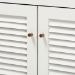 Baxton Studio Coolidge Modern and Contemporary White and Walnut Finished 4-Shelf Wood Shoe Storage Cabinet with Drawer - FP-02LV-Walnut/White
