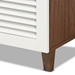 Baxton Studio Coolidge Modern and Contemporary White and Walnut Finished 4-Shelf Wood Shoe Storage Cabinet with Drawer - FP-02LV-Walnut/White