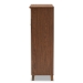 Baxton Studio Coolidge Modern and Contemporary White and Walnut Finished 5-Shelf Wood Shoe Storage Cabinet with Drawer - FP-03LV-Walnut/White