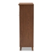 Baxton Studio Coolidge Modern and Contemporary White and Walnut Finished 5-Shelf Wood Shoe Storage Cabinet with Drawer - FP-03LV-Walnut/White